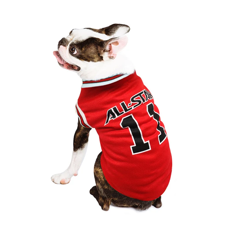 Ropa de verano para perros, Jersey deportivo transpirable de malla para perros, ropa de baloncesto, camiseta para cachorros, camisas de verano para gatos y mascotas para perros pequeños y grandes - imagen 5