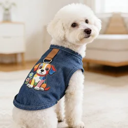 Chaleco vaquero sin mangas para cachorro pequeño y mediano