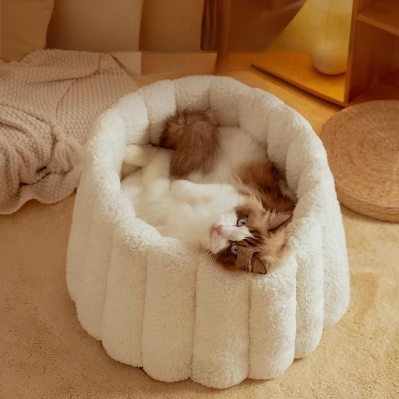 Cama de invierno para gatos, camas grandes para interiores, cachorros, gatitos, gatos, mascotas, estera, sofá, gatitos, perro pequeño, Catnap, sofás elevados peludos para dormir - imagen 2