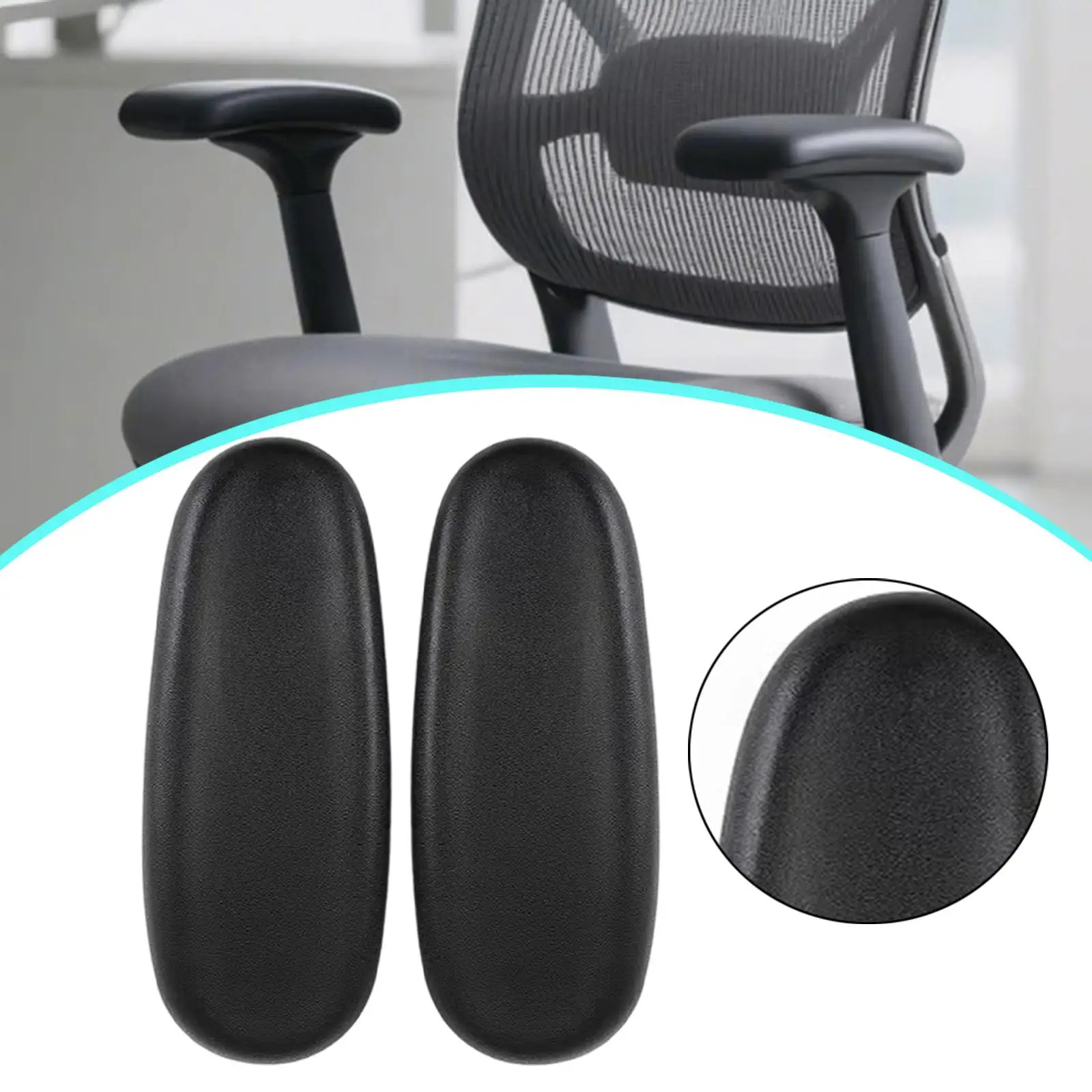 2x Office Chair Armrest Arm Pads Caps Desk Chair Arms Easy Installation with Mounting Holes Waterproof Replace Parts 2x Office Chair Armrest Arm Pads Caps Desk Chair Arms Easy Installation with Mounting Holes Waterproof Replace Parts