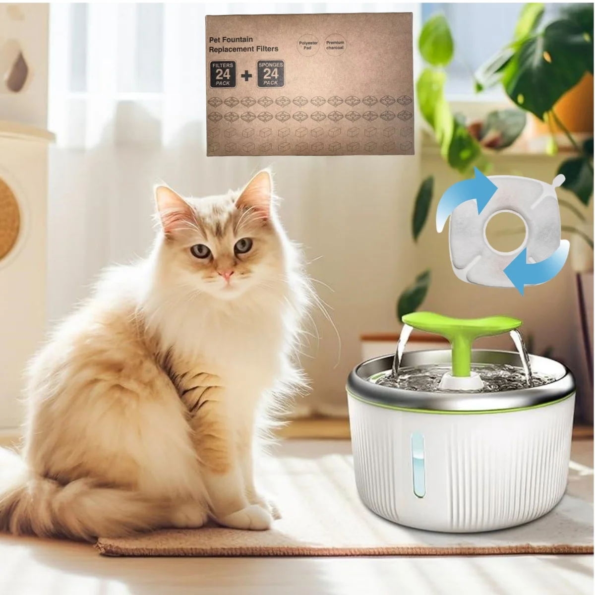 Filtro carbón activado para bebederos de agua gatos y perros - imagen 2