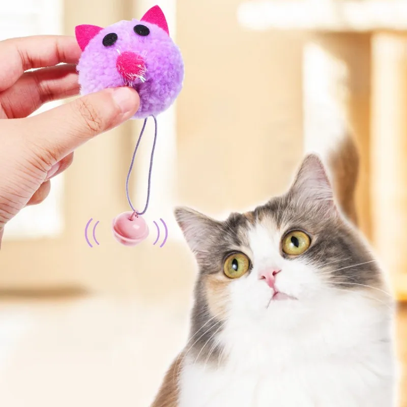 Juguete para gatos, ratón de peluche, juguetes interactivos para gatos, juguete para gatos con campana, bola de lana, ratón, juguetes para gatos, suministros para rascar mascotas - imagen 2