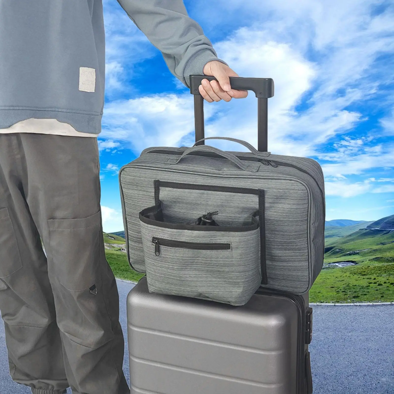 Luggage Travel Cup Holder, Travel Duffel Bag, Suitcase Drink Carrier, Travel Accessory for Snack