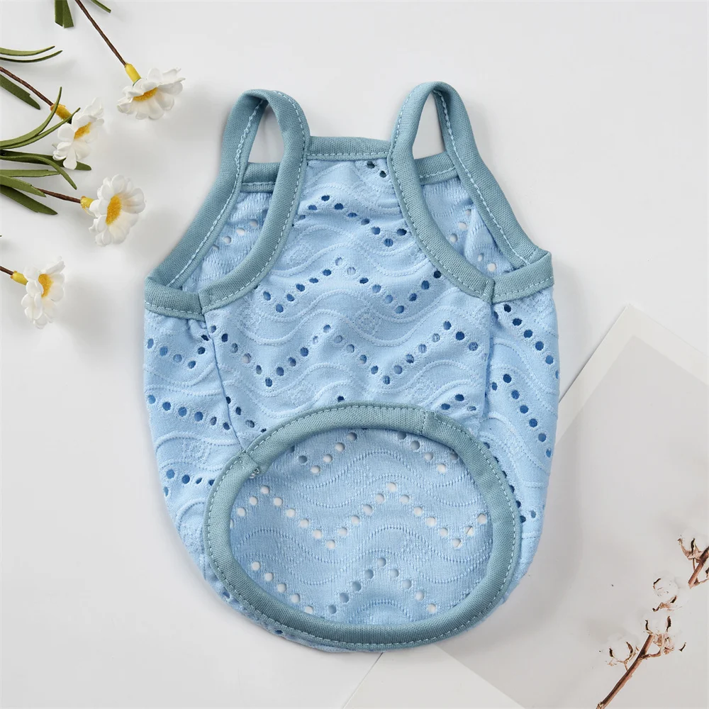Chaleco camisola ahuecado para mascotas, ropa transpirable para perros pequeños, gatos y gatitos, Verano - imagen 2