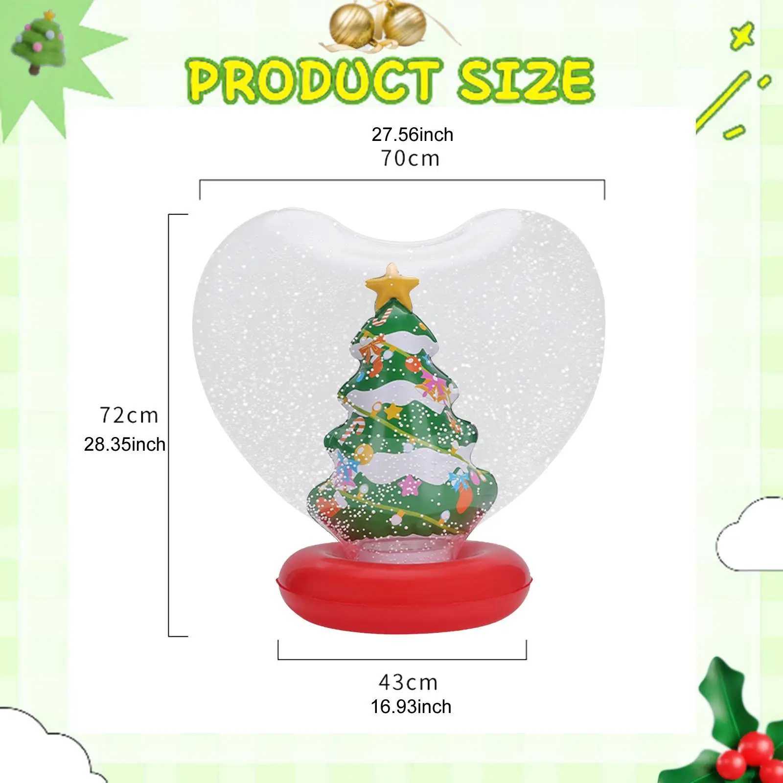 Glowing Inflatable Christmas Ball, Hanging Ornament, Xmas Blow up Ball for Outside Party Outside Front Door Glowing Inflatable Christmas Ball, Hanging Ornament, Xmas Blow up Ball for Outside Party Outside Front Door