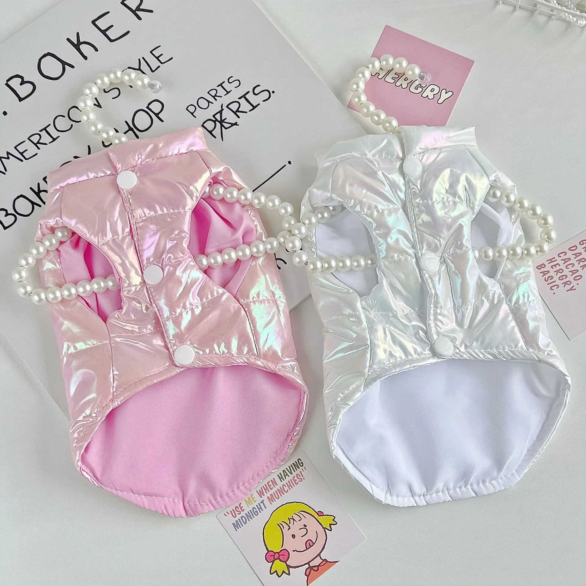 Chaqueta impermeable para perros, chaleco cálido y brillante de invierno para perros pequeños como Bulldog Francés Chihuahua, ropa para cachorros - imagen 4