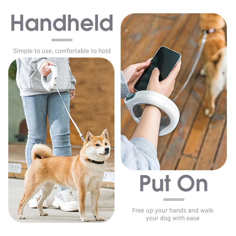 Correa retráctil de liberación rápida para perros, Correa recargable para mascotas, sin tirones, con Mango antideslizante, luz Led, accesorios de entrenamiento - imagen 2