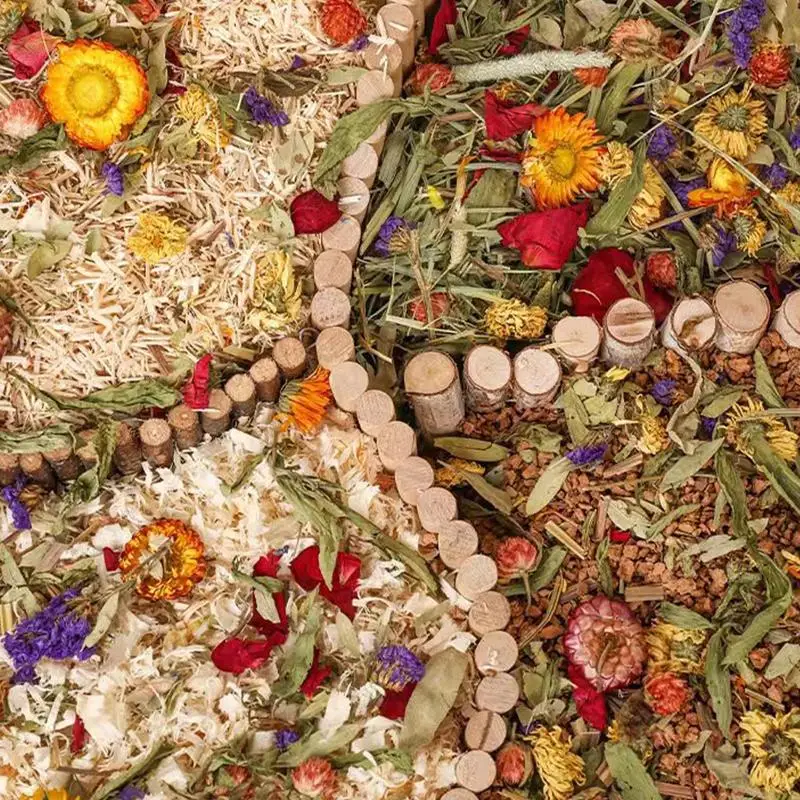 Ropa de cama para hámster, ropa de cama de jerbos con flores secas naturales, caja de Control de olores, decoración de hábitat para conejos, gerbos u otros pequeños - imagen 5