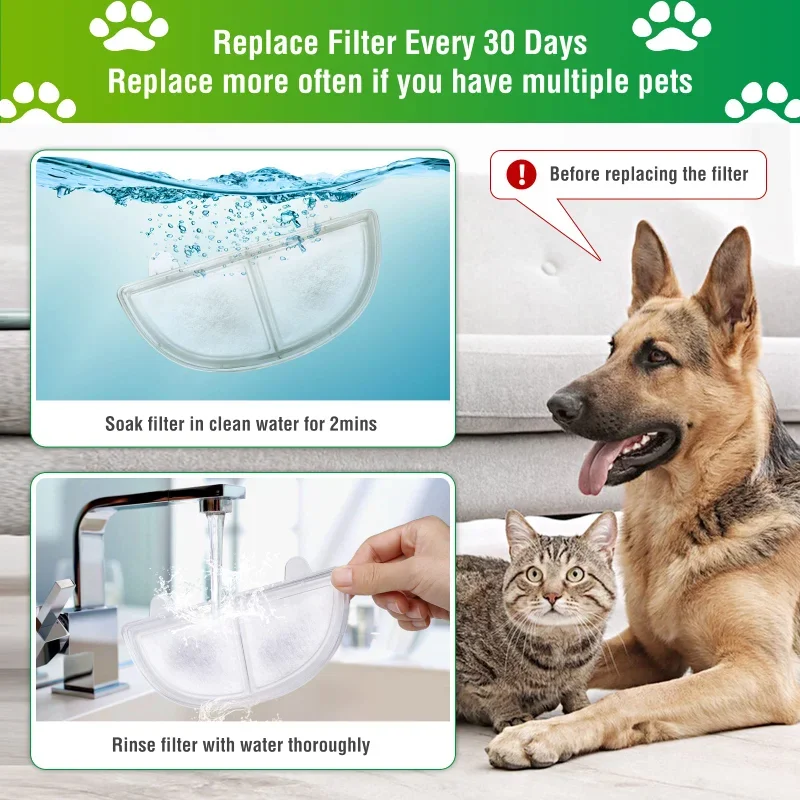 Esponja de filtros de repuesto para fuente de agua de gato, Triple acción, WF20/CF20, Homerun - imagen 5
