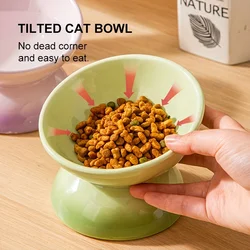 Cuenco elevado de cerámica para gatos y perros – facilita la digestión