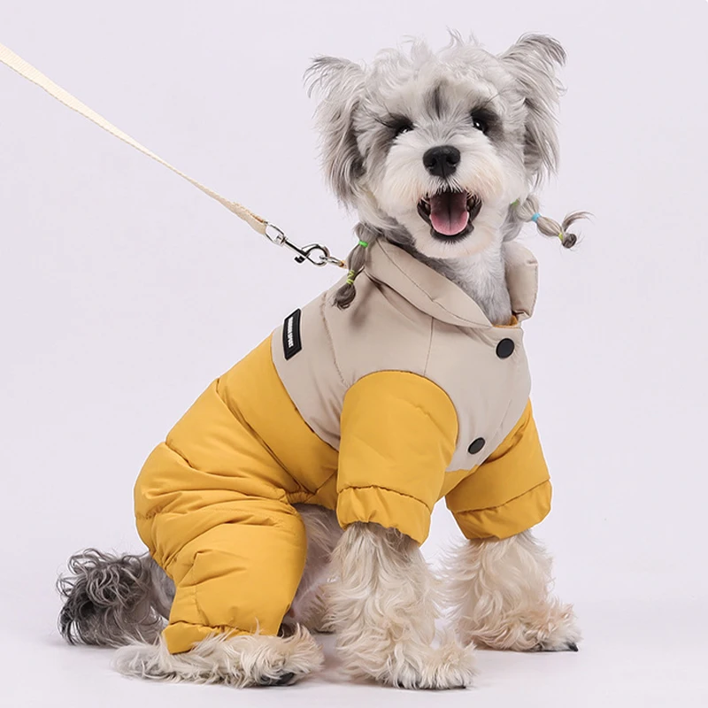Chaqueta cálida de invierno para perros, ropa impermeable para perros pequeños y medianos, trajes de cuatro patas, mono para cachorros de Bulldog Francés Chihuahua - imagen 4