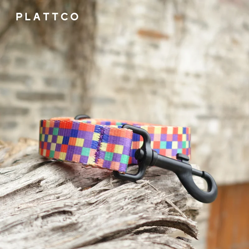 PLATTCO Impresión clásica PLAID de neón pequeño, mediano y grande cuerda para caminar para perros, gatos, perros, imitación de nailon, cuerda para perros PDL308 - imagen 2