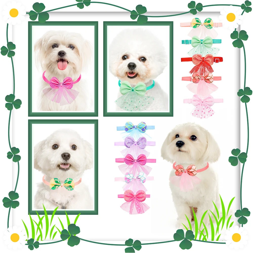 Pajaritas de encaje para perros, pajarita a la moda para perros pequeños, productos de aseo para cachorros y gatos, 50/100 Uds. - imagen 3