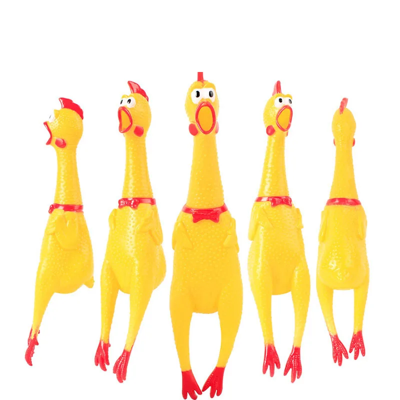 Juguetes vocales para mascotas, pollo chillón, juguetes de sonido para apretar, juguetes para masticar, juguetes de entretenimiento para perros, gatos, pollo ventilado de goma, diversión duradera - imagen 3