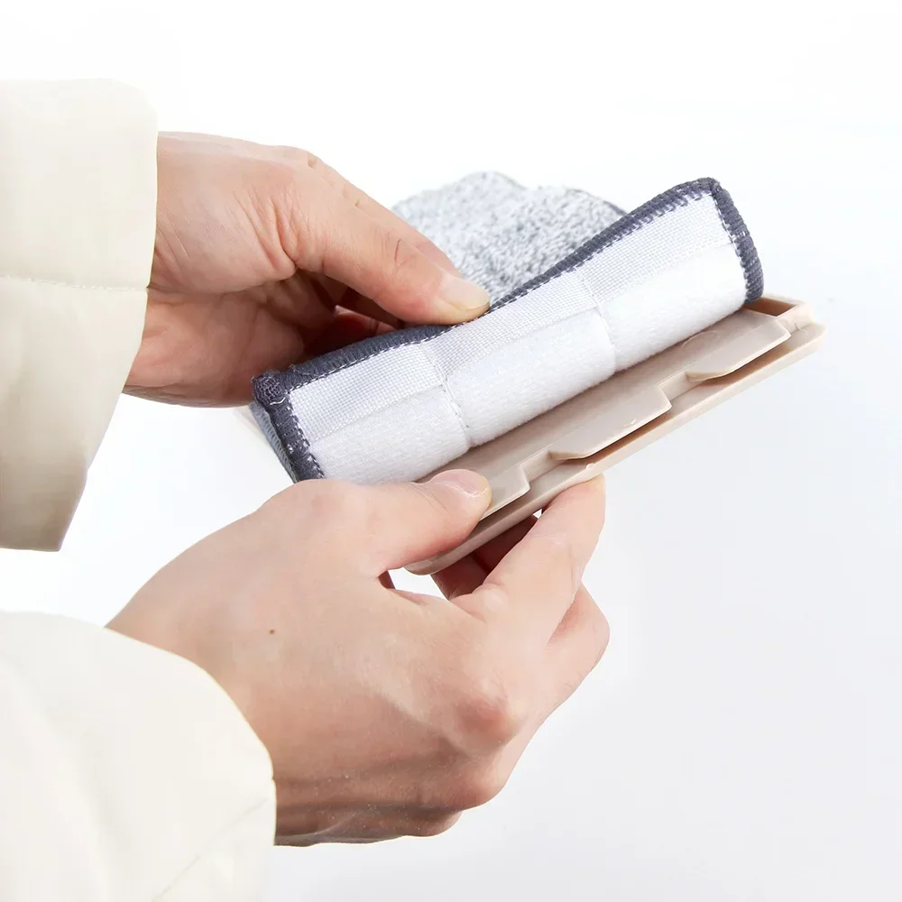 Reemplace la cabeza de fregona, cabezal de repuesto de microfibra, almohadillas de tela para limpieza de suelo, herramientas de escurrir manos libres para el hogar, la cocina - imagen 3