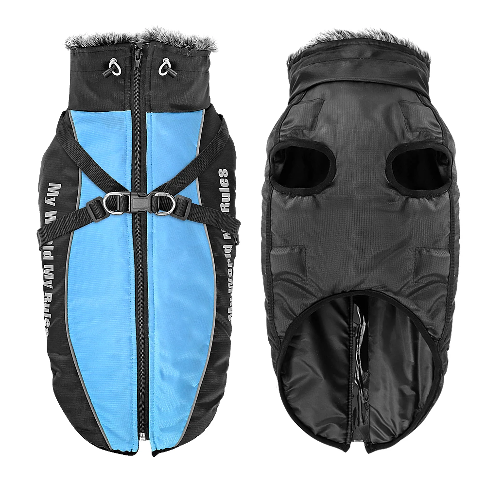 Ropa cálida para mascotas, abrigo grueso de invierno para perros, arnés para perros medianos y grandes, Bulldog Francés, ropa para perros grandes, chaqueta, chaleco impermeable - imagen 2