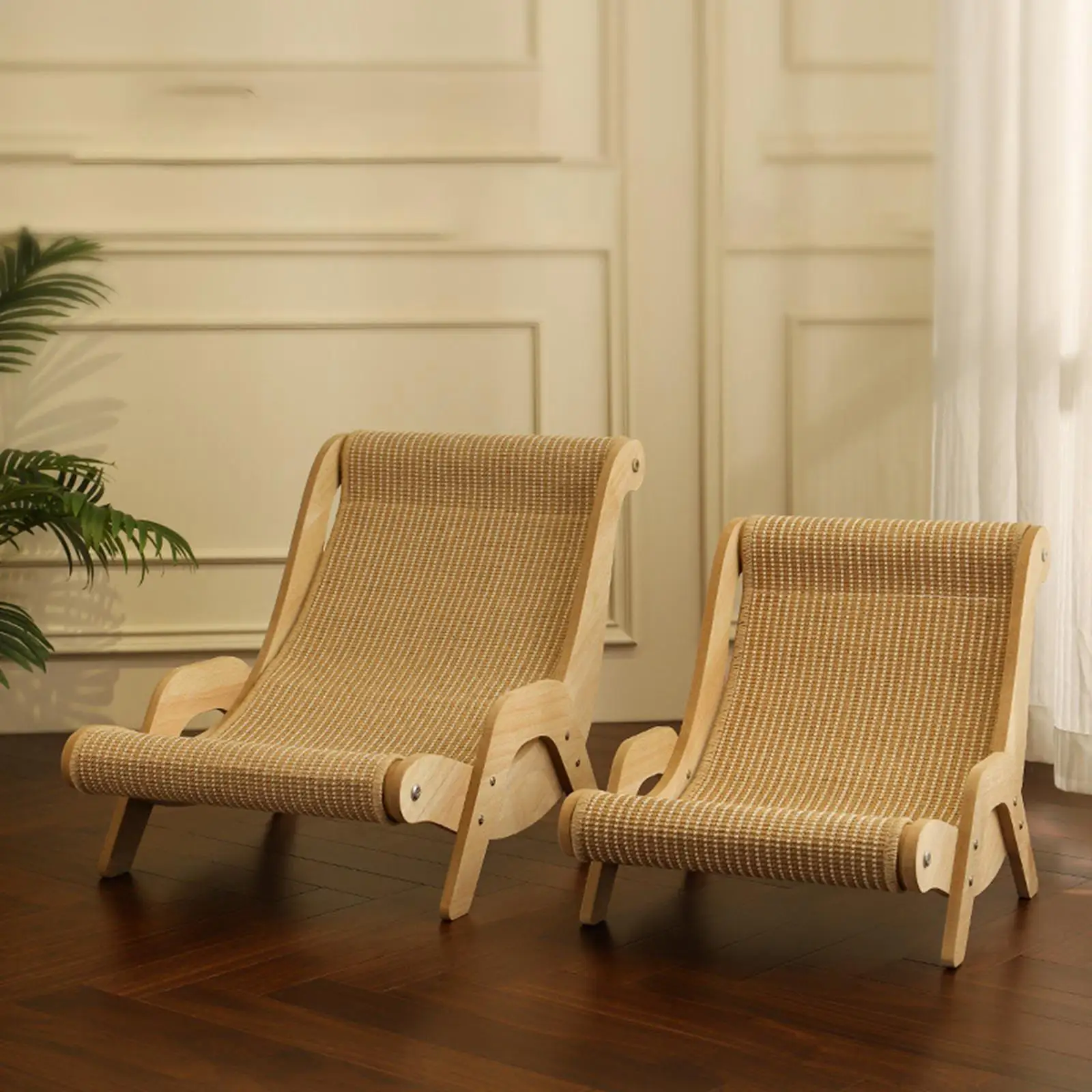 Cat Lounge Chair Cat Lounger Pet Cot, Portable Cats Elevated Bed, Cat Scratch Chair for Indoor Cats, Bunny