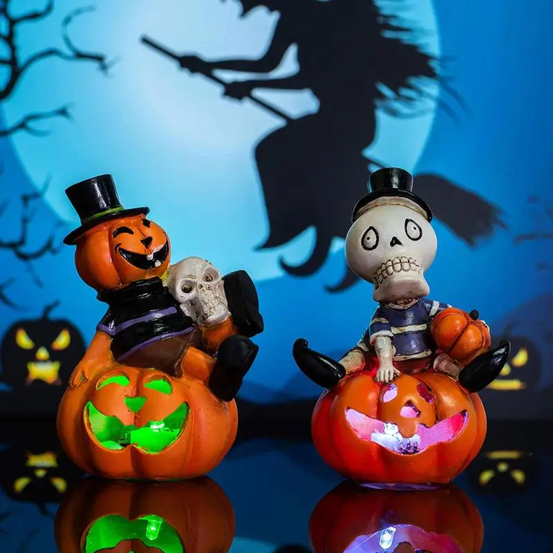 Lámpara LED con diseño de calavera y calabaza, farol de noche para Halloween - imagen 2