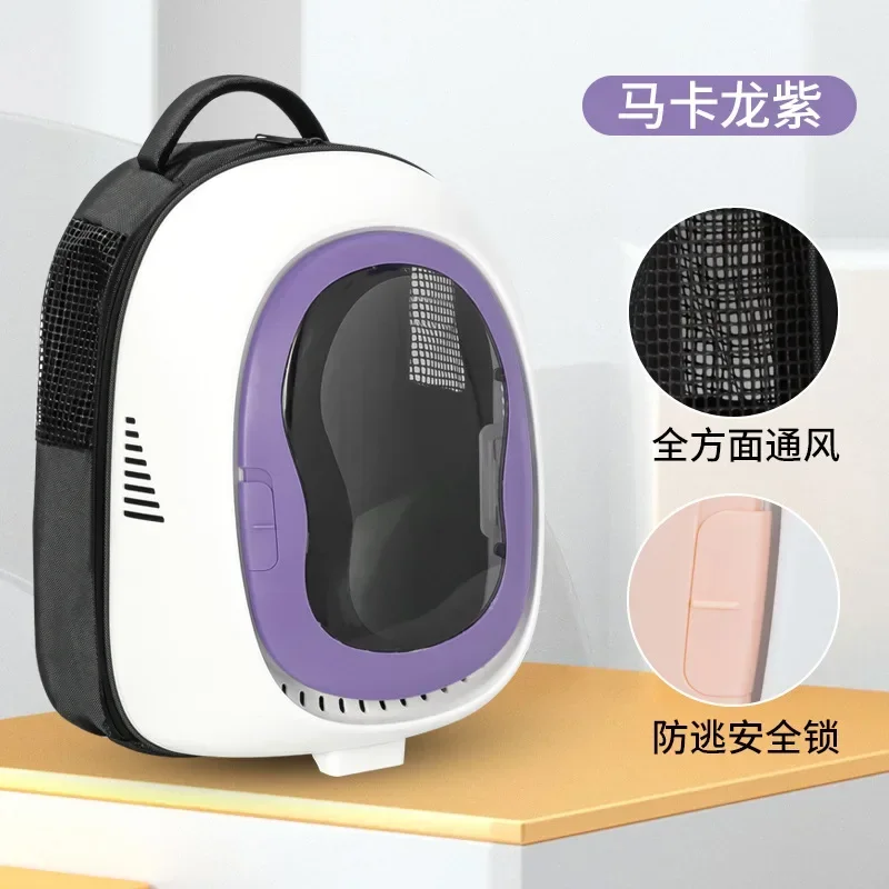 Bolsa para gatos para salir, cápsula espacial portátil, mochila escolar transpirable de gran capacidad, mochila de viaje para gatos, bolso para mascotas - imagen 5