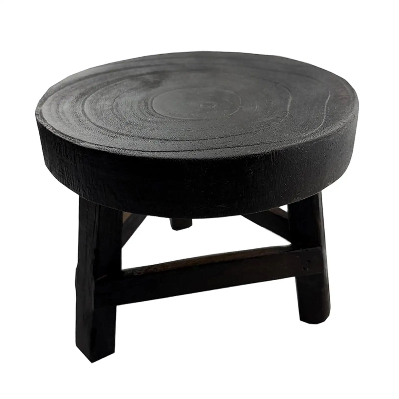 Taburete de madera para plantas redondo decorativo, taburete para maceta, soporte para macetero, estante para bonsái para escritorio de oficina, sala de estar, decoración del hogar - imagen 4