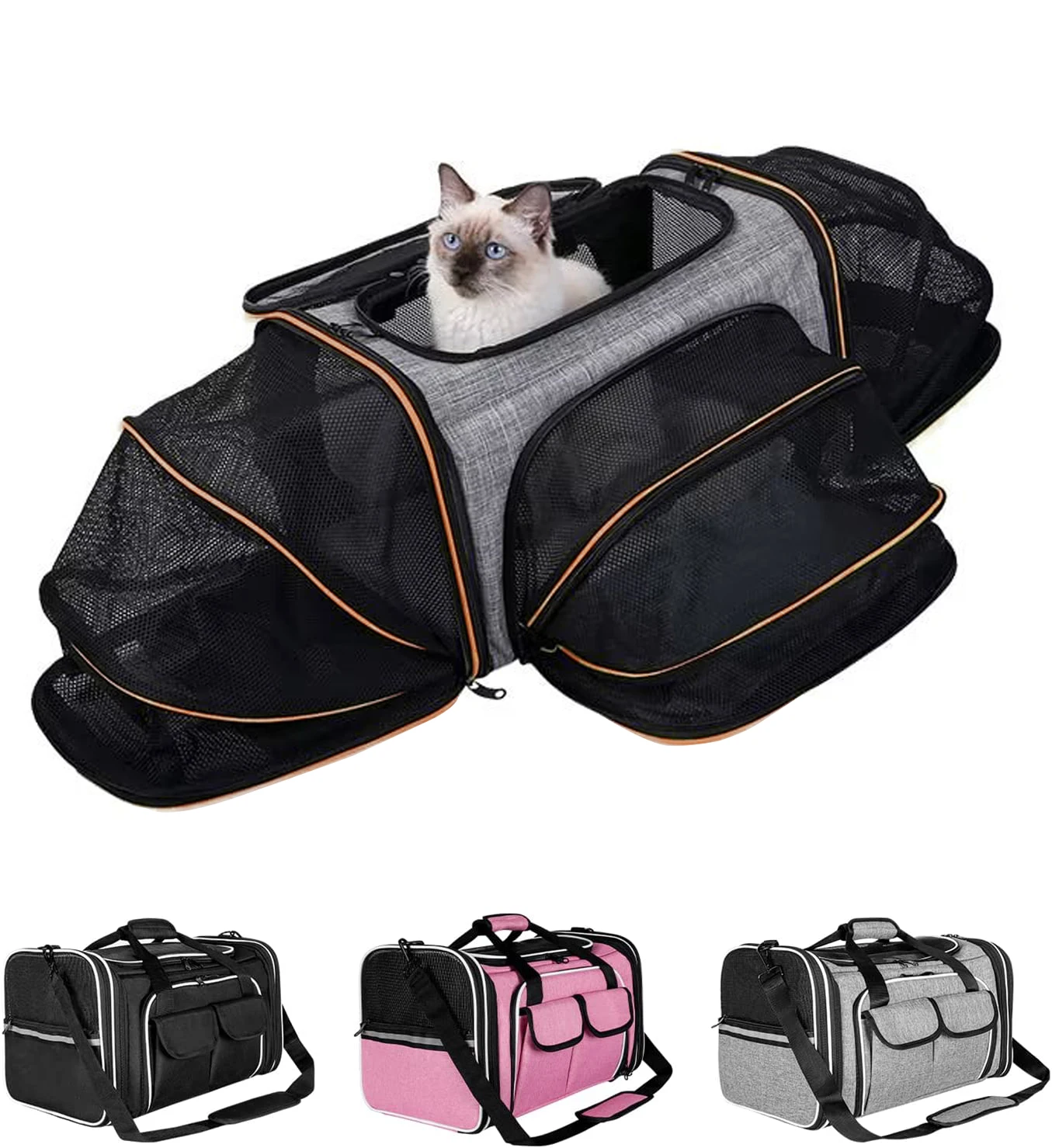 Bolsa viaje expandible para gatos y perros – Forro felpa lavable - imagen 4