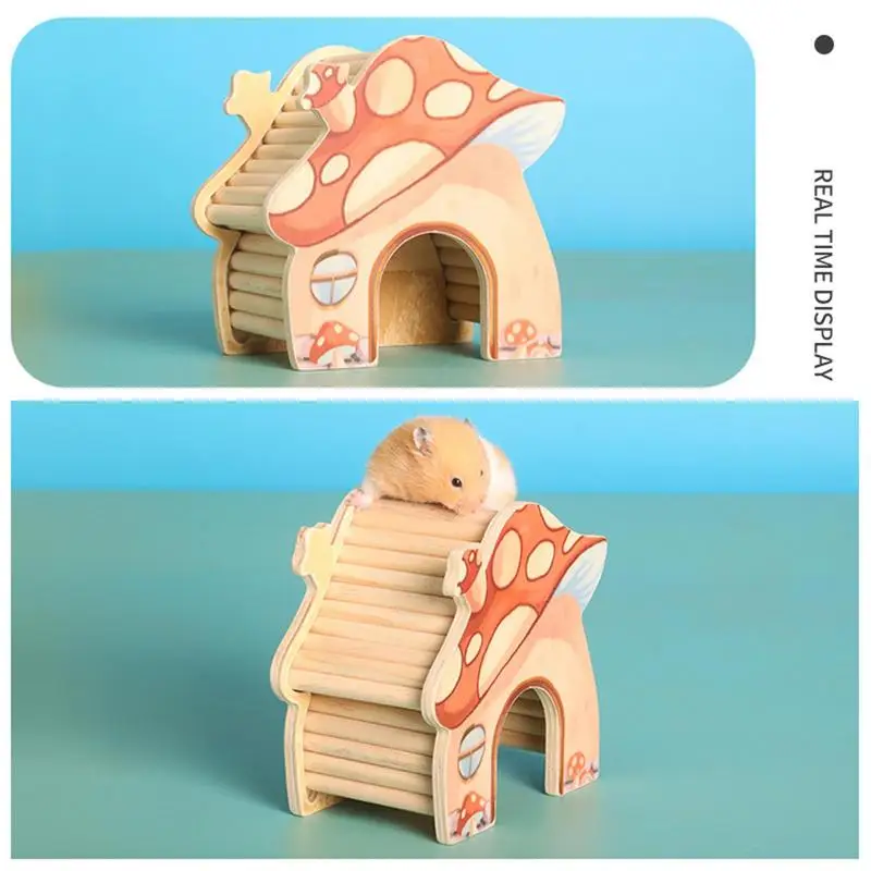 Escondite de conejillo de indias, jaula de laberinto de hámster, juguete de Animal con mano de obra fina y efecto decorativo, mantiene a las mascotas activas en seta Hou - imagen 5