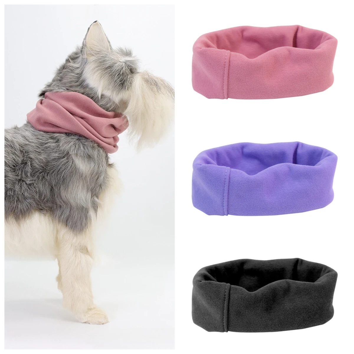 Orejeras y pañuelo para la cabeza para perros, cubierta cálida y reductora de ruido para el baño y el cuidado, capucha calmante antiansiedad con cuello de bufanda