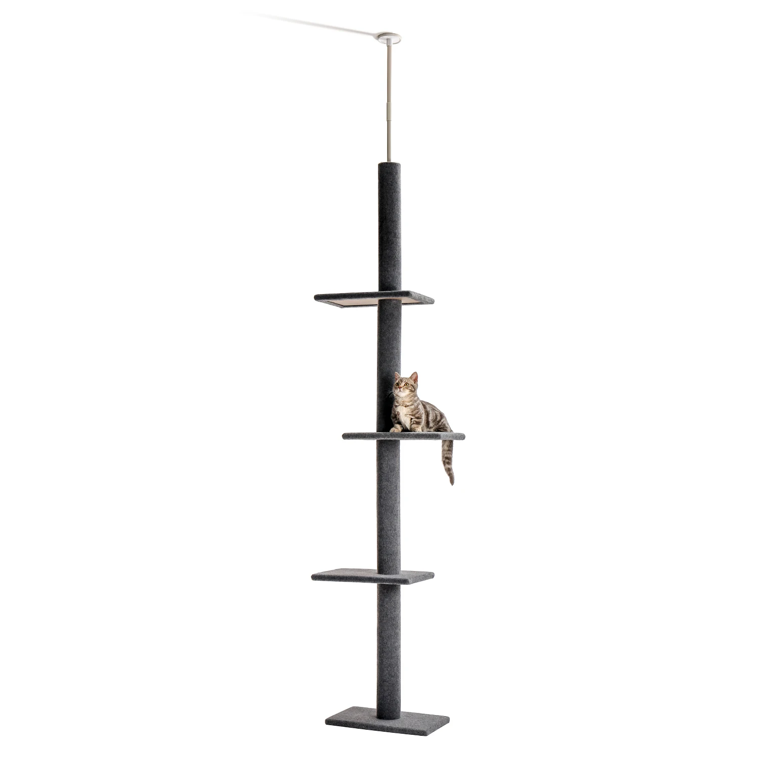 Torre de árbol de escalada para gatos de 5 niveles, estantes de poste de rascado para gatos, plataforma multicapa, súper grande con bola colgante - imagen 5