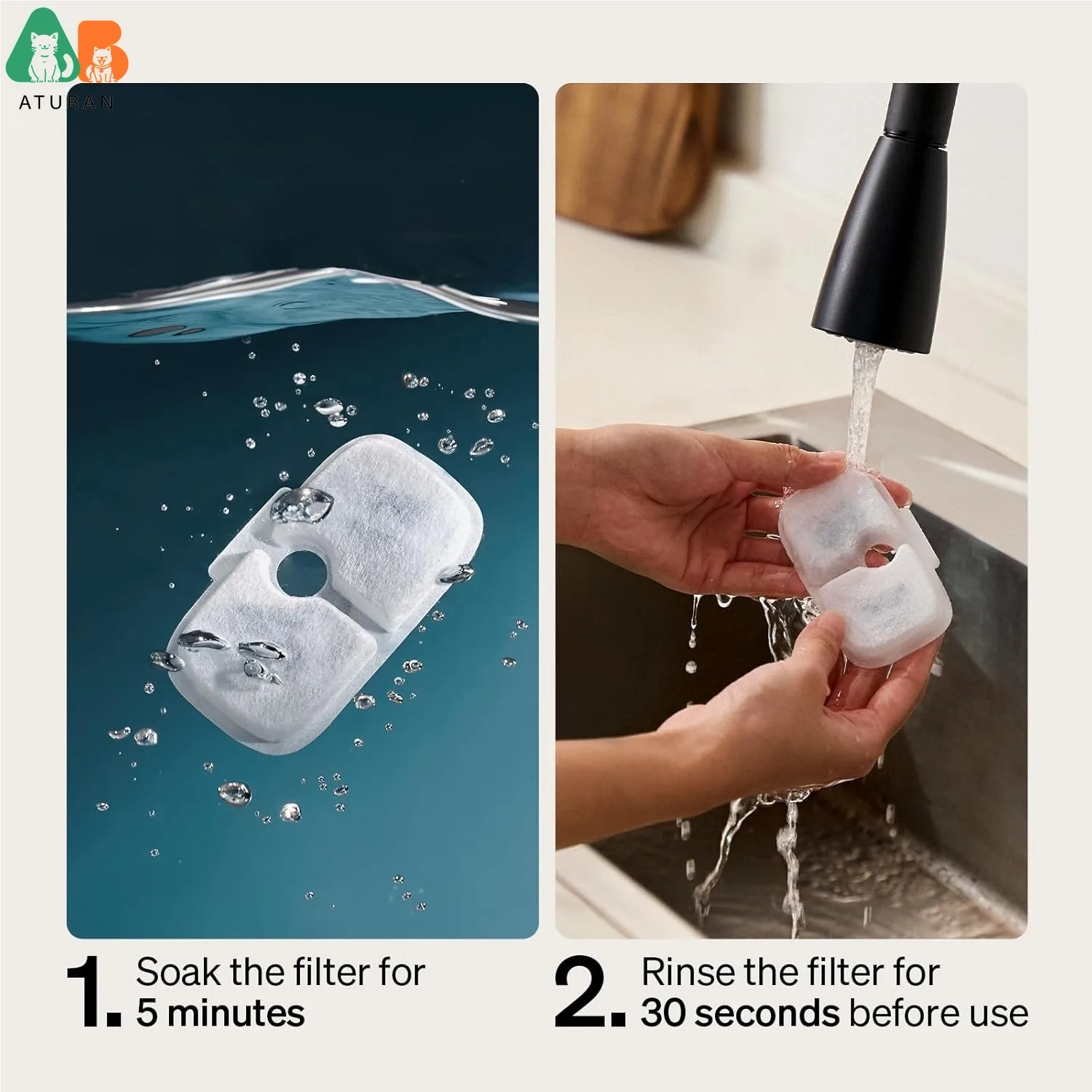 Filtros de repuesto para fuente de agua para gatos PLWF005 PLWF115 PLWF105, juego de filtros de repuesto para fuente de agua para mascotas ultra silenciosa - imagen 5