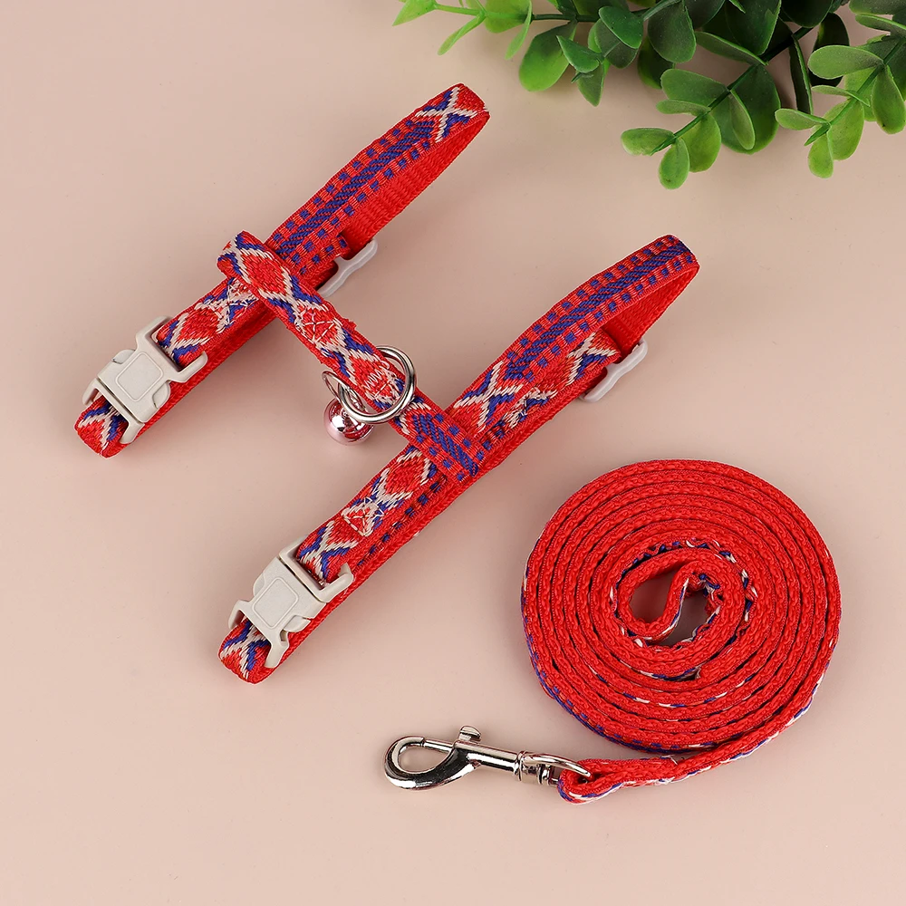 Arnés de nailon para gatos, conjunto de correas, arnés ajustable para cachorros y gatitos, chaleco con campana, cuerda de plomo para caminar para mascotas, perros pequeños, gatos, Chihuahua - imagen 3