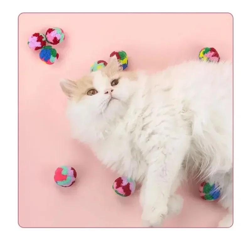 Bola de felpa de poliéster suave y duradera para gato, juguete ligero (2g), 3,5 cm de diámetro, resistente y resistente a la masticación, 1/10/20 unidades - imagen 5