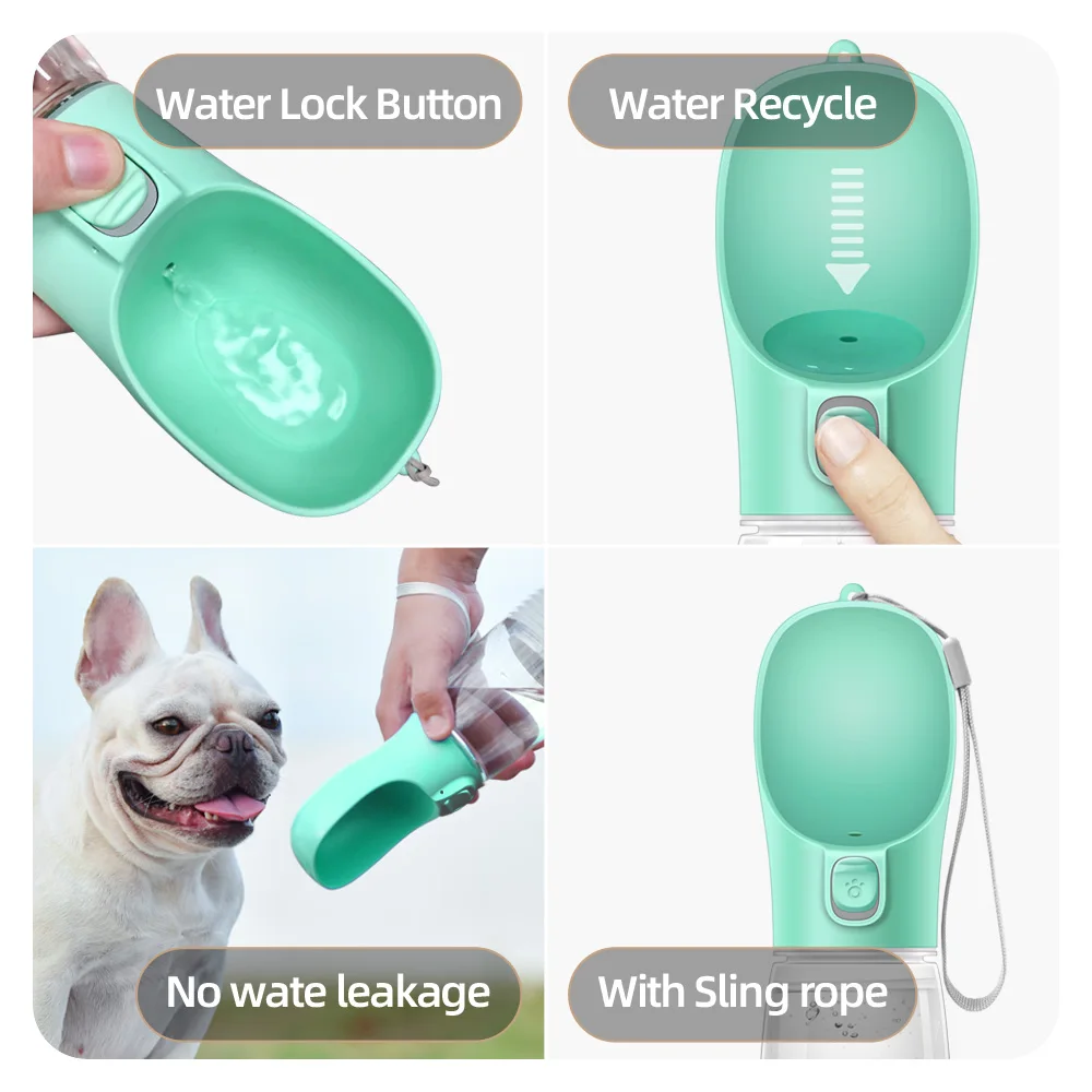 Botella de agua portátil para perros pequeños y grandes, cuenco para caminar al aire libre, botella de agua de viaje para cachorros, cuenco para beber para gatos, suministros para perros - imagen 5