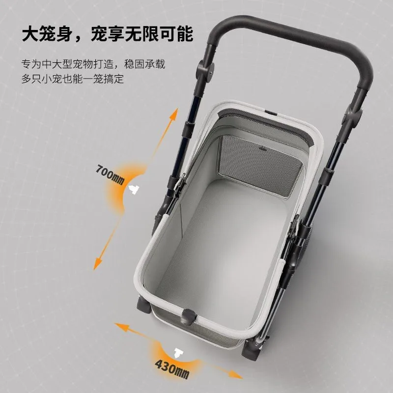Nuevo Cochecitos para mascotas con un solo clic, plegables, con absorción de impacto, para perros y gatos, cochecitos de viaje para mascotas, versión Universal para perros y gatos - imagen 2