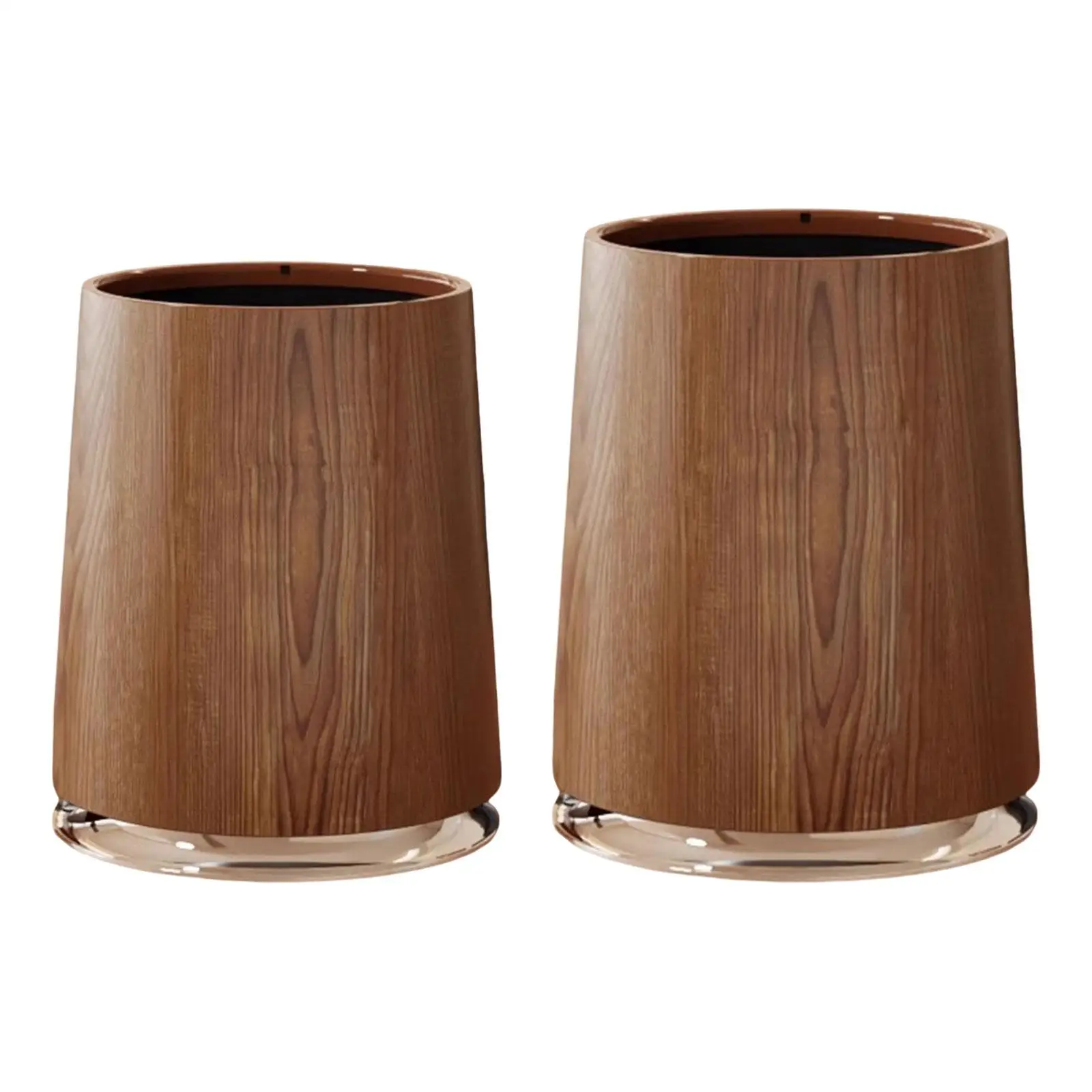 Trash Can Imitation Wood Grain,Round,Decorative,Farmhouse,Open Top,Wastebasket Garbage Can for Office Bedroom Household Home