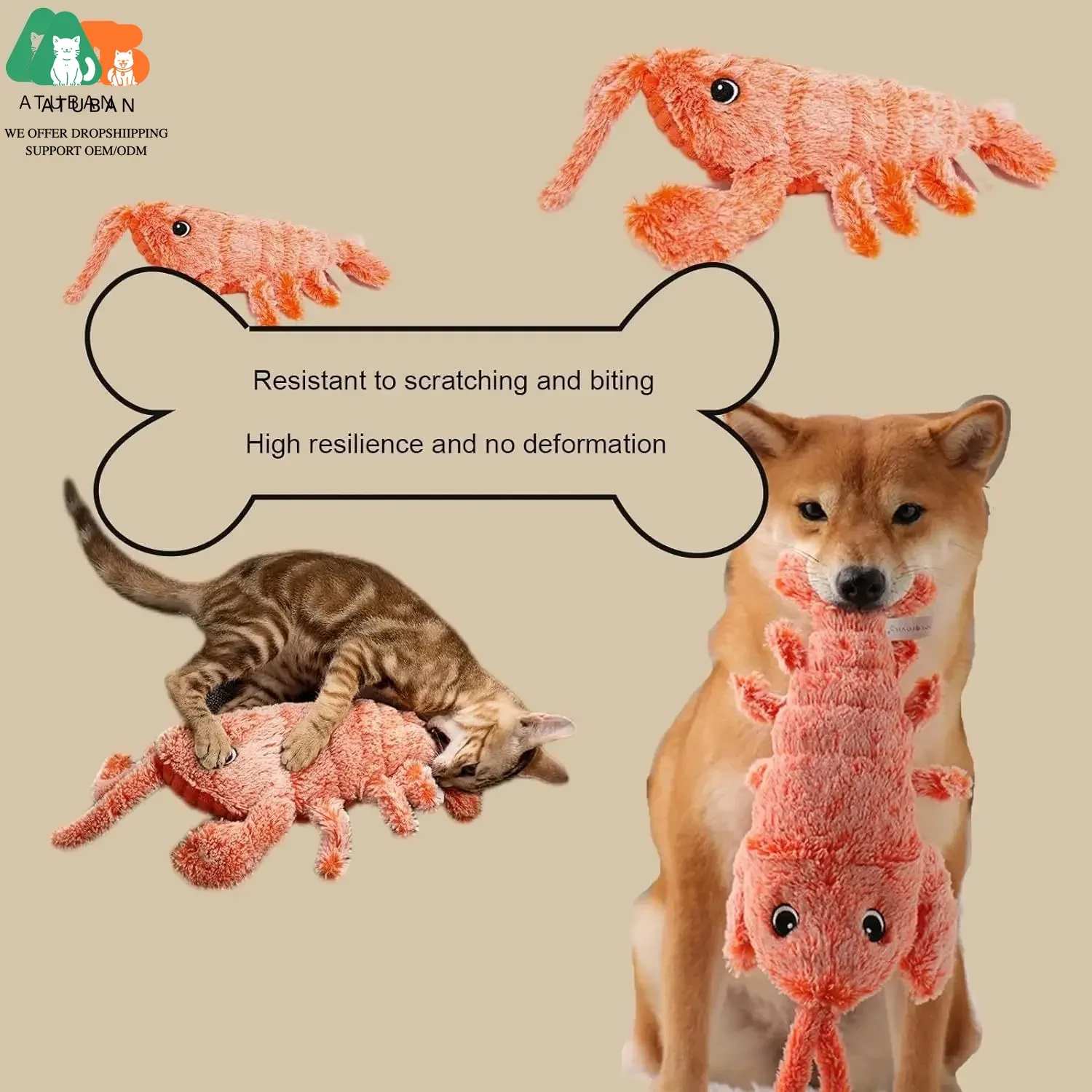 Juguete langosta para gatos y perros pequeños – Hierba gatera masticar - imagen 5