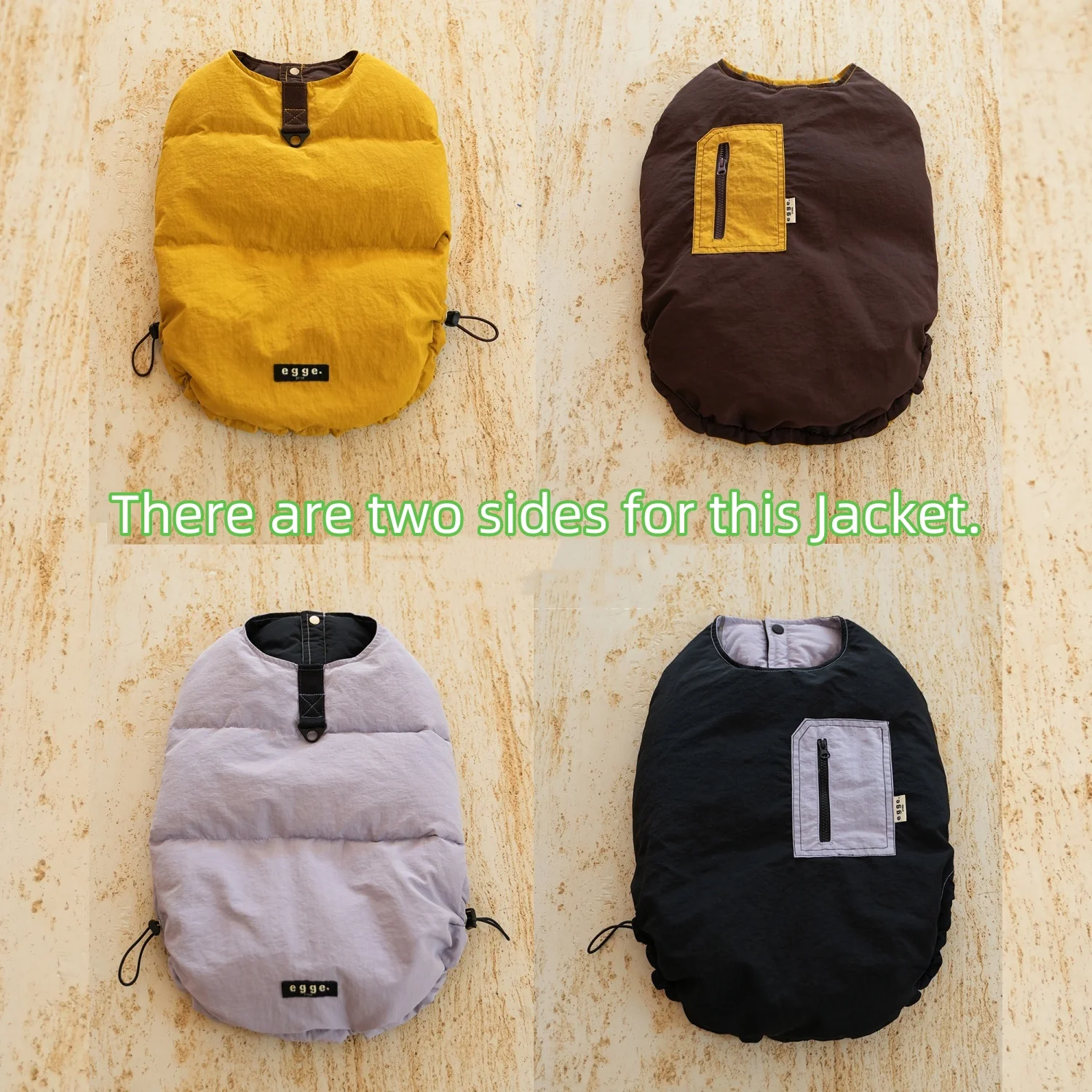 Abrigo de plumón de pato blanco en dos lados para usar en Bedlington en invierno Chaqueta impermeable amarilla gruesa con botones en la espalda para Whippet en clima frío - imagen 5