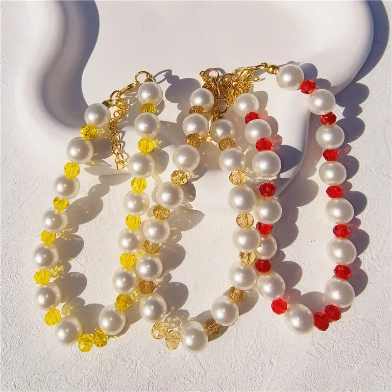 Nuevo Collar para mascotas, Collar de perlas para perros y gatitos, decoración de cristal ostentoso, Collar para gatos, accesorios ajustables para fiestas y vacaciones para gatos - imagen 2