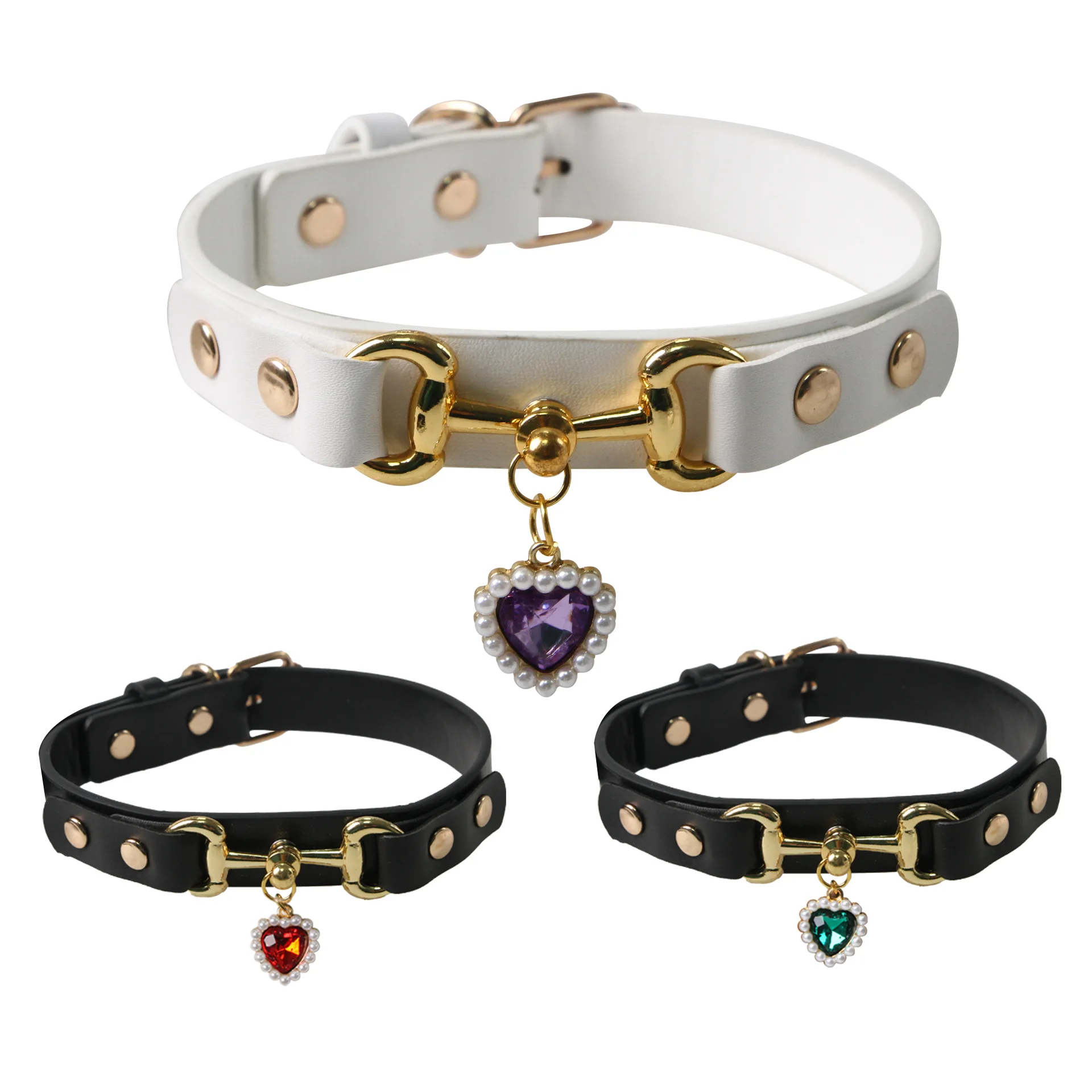 Collar de cuero resistente para perros pequeños, cachorros y pug - imagen 5