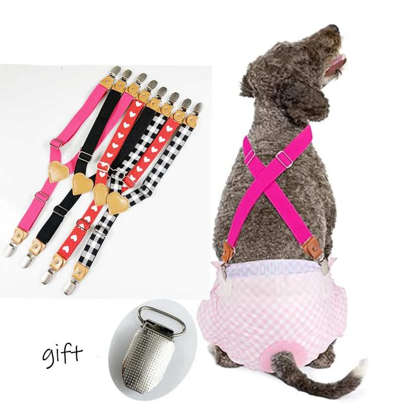 Tirantes para perros y mascotas, pañales para perros femeninos, tirantes para cachorros, arnés ajustable, bandas para el vientre para todos los perros, pantalón, falda, ropa - imagen 3