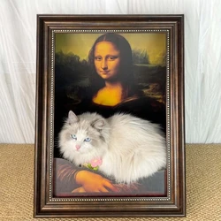 Cama para gatos 2 en 1 con marco de foto y rascador cómoda