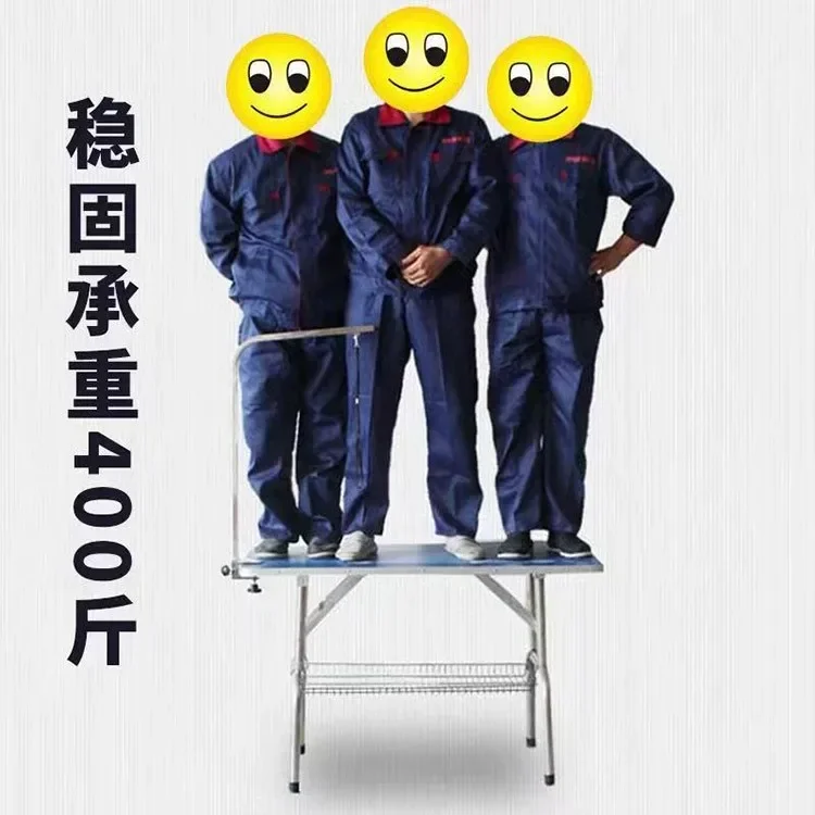 Mesa de aseo para mascotas, tamaño doméstico, mesa de aseo para mascotas antideslizante portátil plegable de acero inoxidable