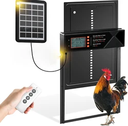 Puerta automática solar gallinero extra grande temporizador sensor luz