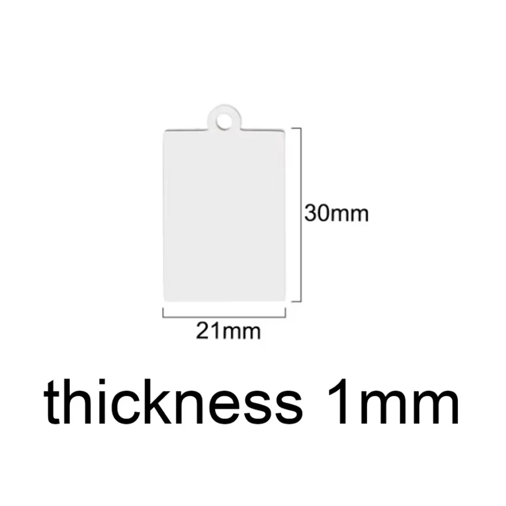 Personalizar etiquetas rectangulares de acero inoxidable de 100 piezas