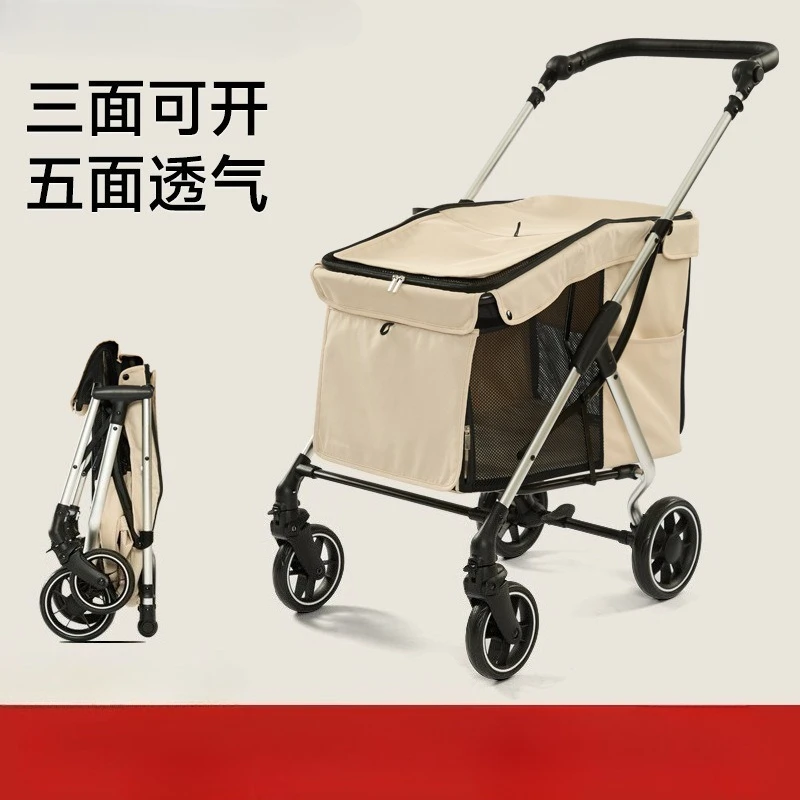 Transportín con carrito plegable para gatos y perros - imagen 4