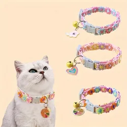 Collar de campana para perros y gatos colorido, huella divertida