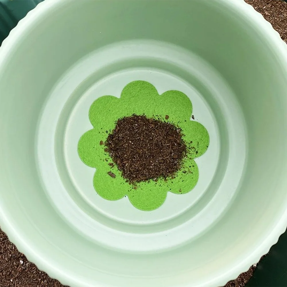 Almohadillas para agujeros para macetas, 50 Uds., almohadillas para orificios para macetas, junta de drenaje inferior para maceta de bonsái con forma de flor, esteras transpirables permeables al agua - imagen 4