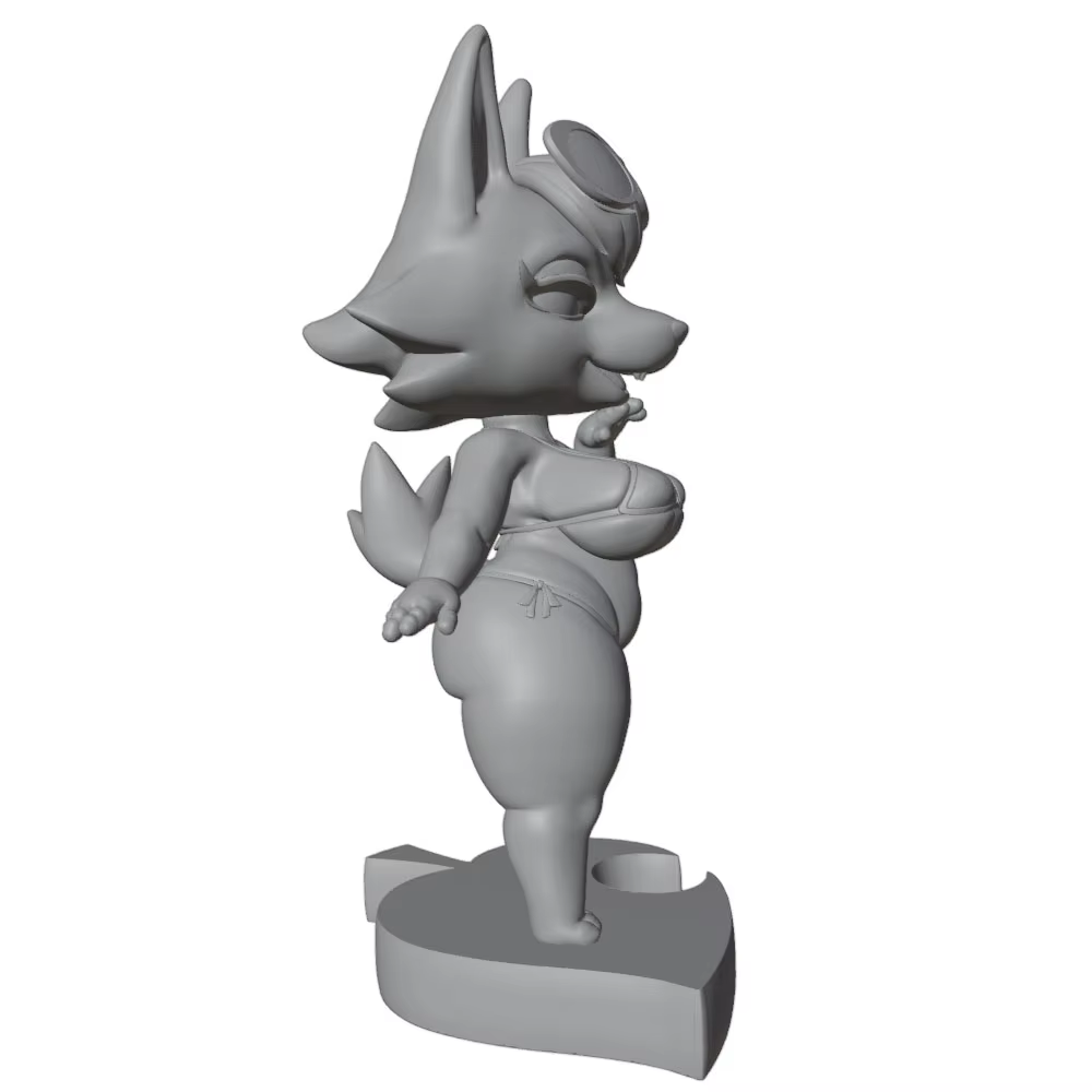 Estatua Foxy Wolfy anime 3D impresa para adultos sin montar ni pintar - imagen 3