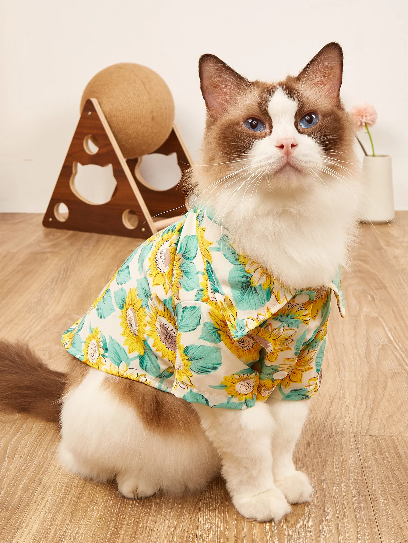 Camisa con estampado de girasol para perros pequeños, disfraz suave para mascotas, ropa Premium para uso diario - imagen 5