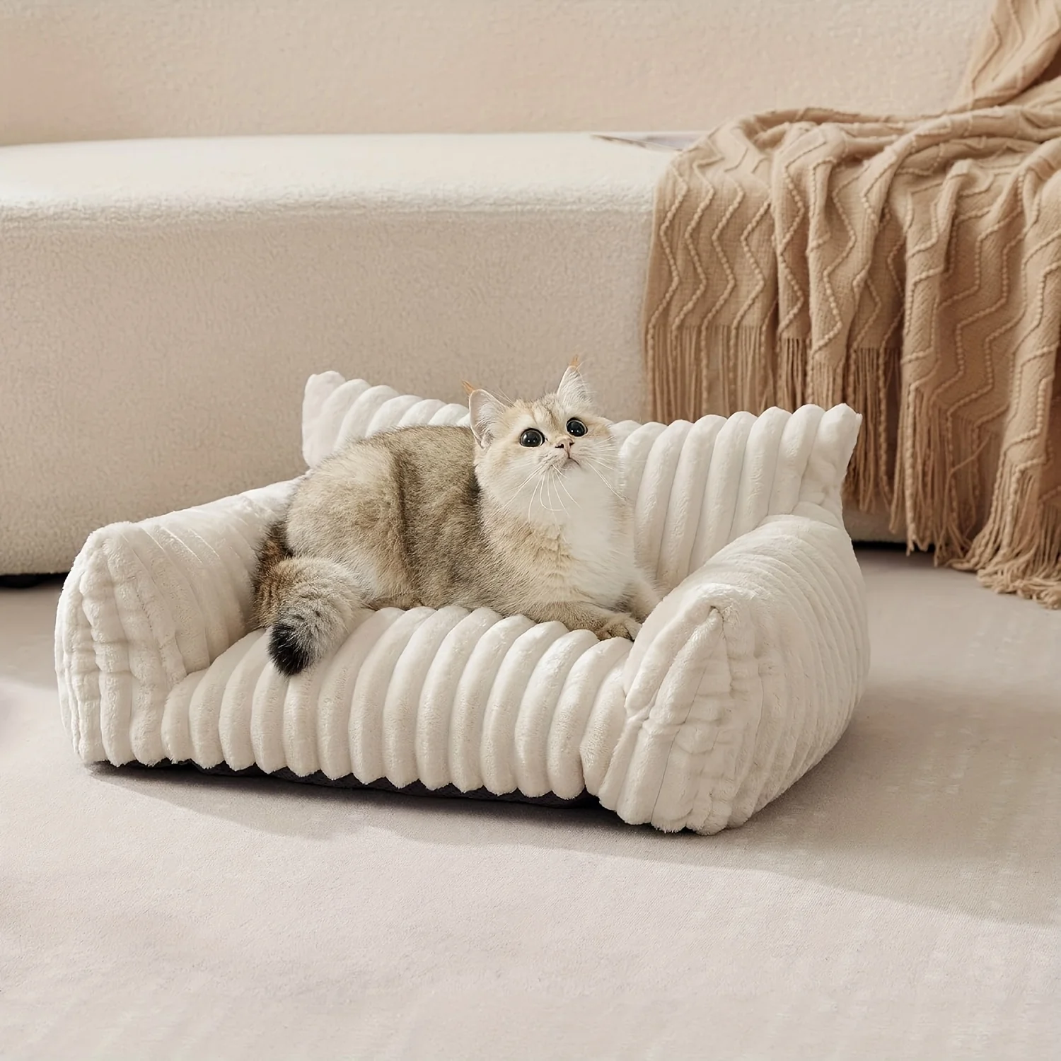 Cama nido cálida para gatos y perros pequeños – Casa y sofá - imagen 4