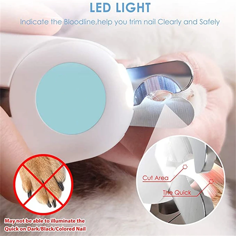 Cortauñas Led para el cuidado de mascotas, cortaúñas para perros y gatos, suministros para uñas de animales, lima de uñas profesional, recortador para gatos y conejos, cortaúñas para perros - imagen 3